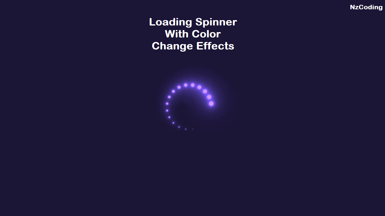 Html Loading Spinner with Color Changing Effects